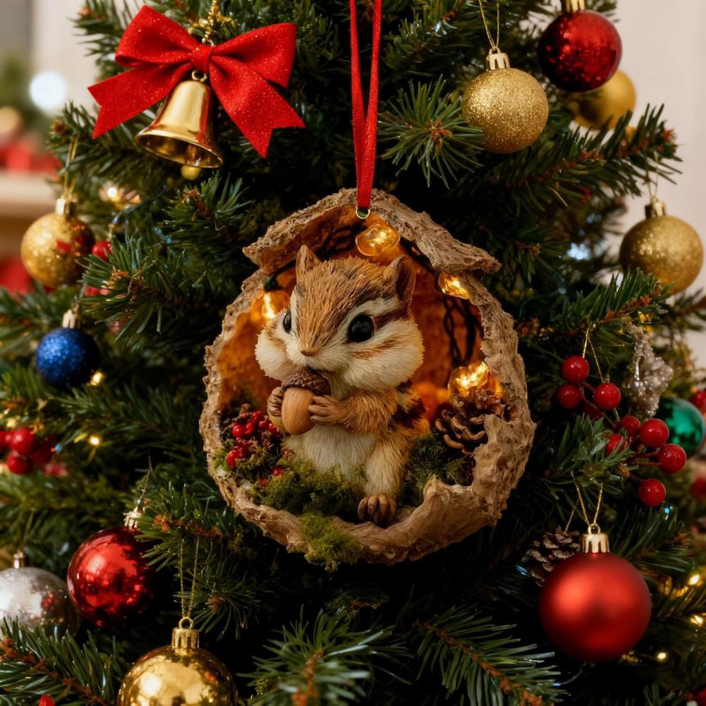 Forest Ornaments Woodland Christmas Decor Forest Christmas Ornaments Set Woodland Creature Acrylic Hanging for Nature