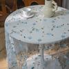 Christmas Transparent Lace Tablecloth White Rectangular Colorful Embroidered Flower Table Cloth Cover for Home Party Supplies