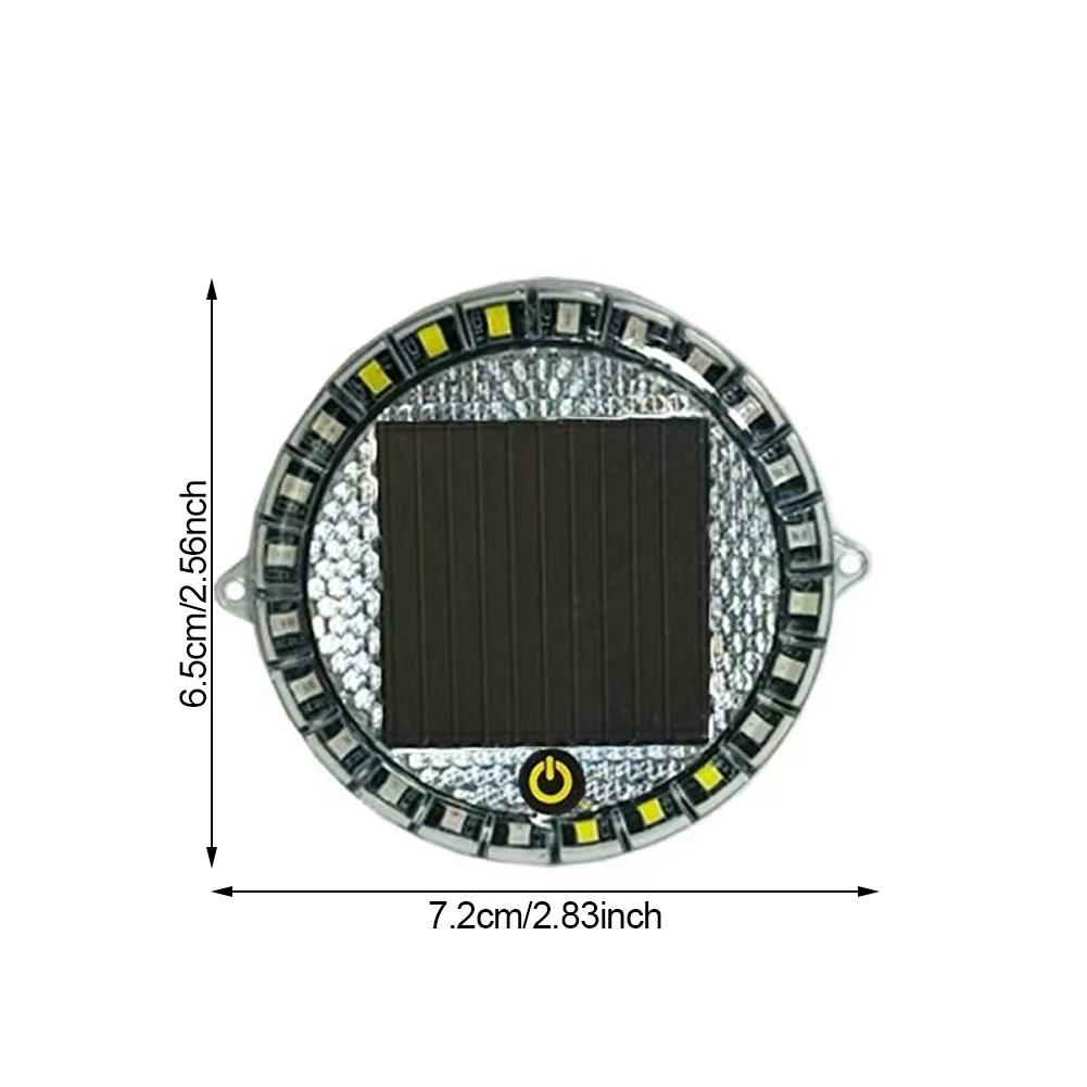 1/2Pc Solar Car LED Flashing Warning Light Round Indicator In-Night Caution Strobe Warning Light Running Lamp For All Vehicle