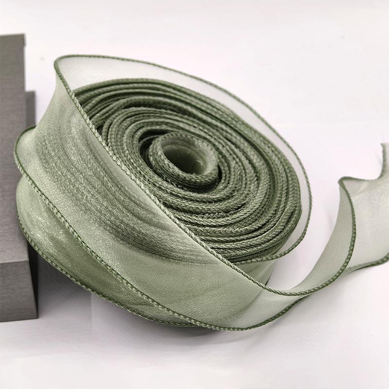 Large Fish Tail Yarn Ribbon with Flower Design - Handmade Binding Tape for Floral and Baking Packaging