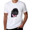 Black Goldendoodle Dog Lover Tshirt Basic Solid Color Short Sleeve Cotton Top