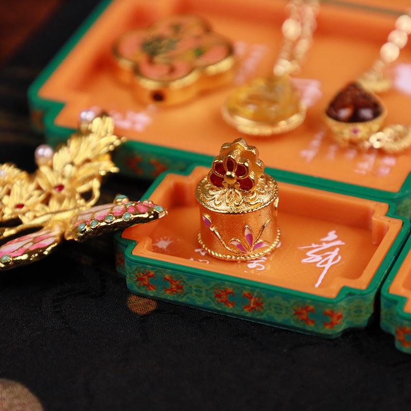 1/12 Doll House Miniature Chinese Style Jewelry Display Box Simulation Vintage Jewel Case Toy Mini Decoration Dollhouse