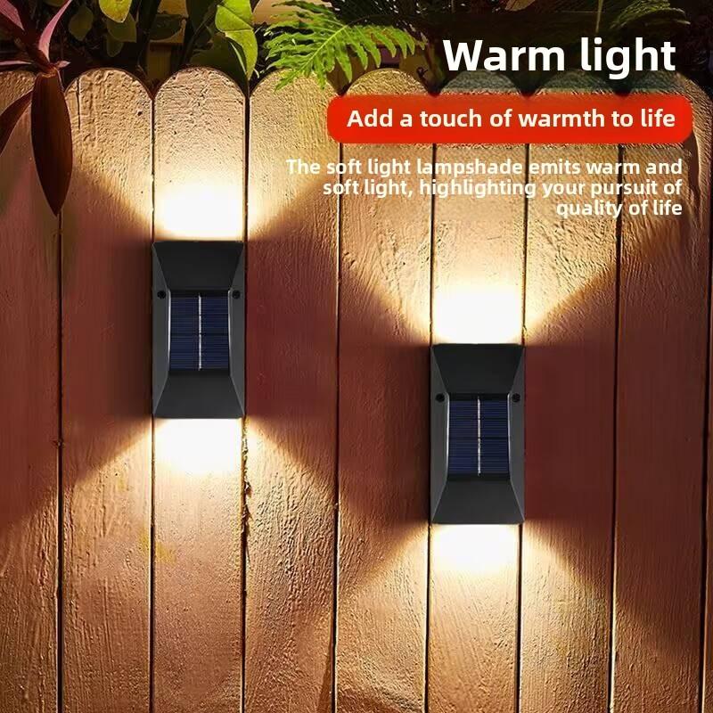 Solar Trapezoid Garden Wall Light With Led Lamp For Outdoor Decor And Pathway Illumination