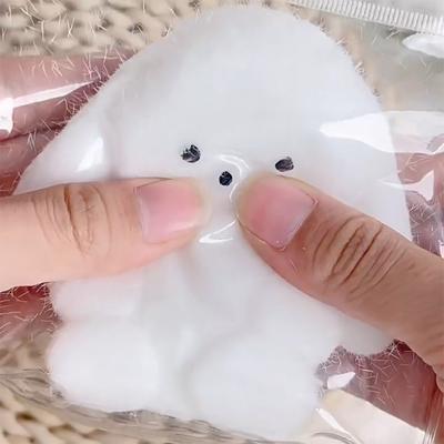 Süßes beflocktes Häschen Taba Squishy Stressabbau Dekompressionsspielzeug Squeeze Plüschkaninchen Anti Stress Zappelspielzeug für Erwachsene Kinder Geschenk