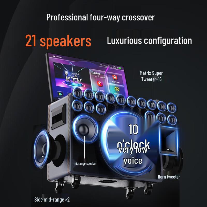 SANSUI Q109 Outdoor KTV Karaoke Speaker System CN Plug (adapter Included)
