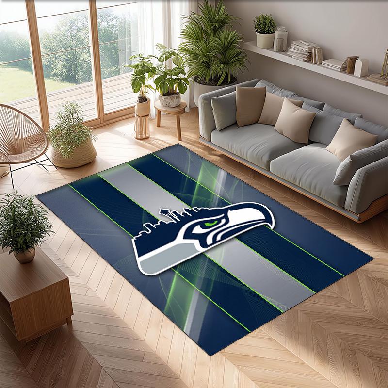 Tappeto in Velluto Cristallo Seattle Seahawks Morbido Anti?Tappetino Antiscivolo Comodo per Casa Soggiorno Camera da Letto Tappeto Decorativo