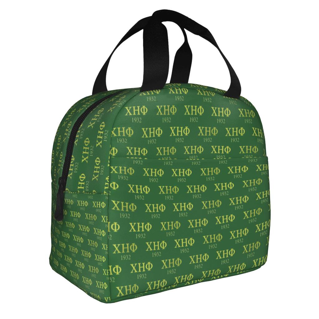 CHI ETA PHI Sorority Nurse 1932 Insulated Lunch Bags for Green and Yellow Resuable Cooler Thermal Bento Box Work School Travel
