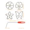 5pcs Biscuit Rosette Mold Iron Maker Waffle Alloy Frying Snack Mold Funnel Cookie Bake Mold Bunuelo Mold with Handle Baking Tool