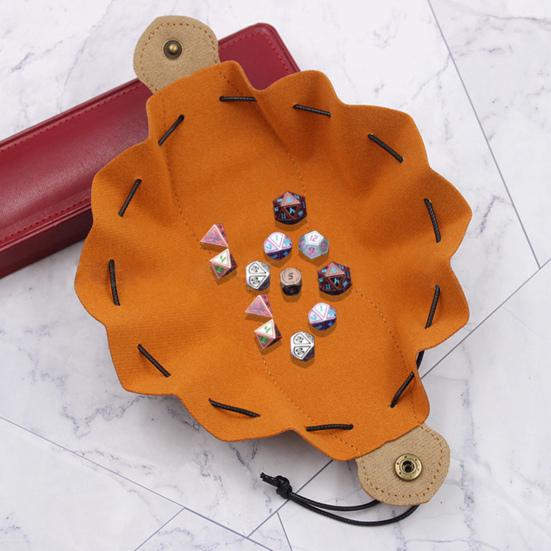 Bolsa de cordão para dados, resistente ao desgaste, leve, portátil, couro sintético, joias, moedas, acessórios pequenos, bolsa de armazenamento