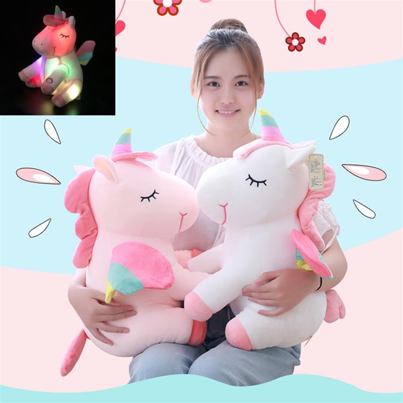 Lightup Led Rainbow Unicorn Plush Toy Home Decoration Doll Pillow Gift Kids