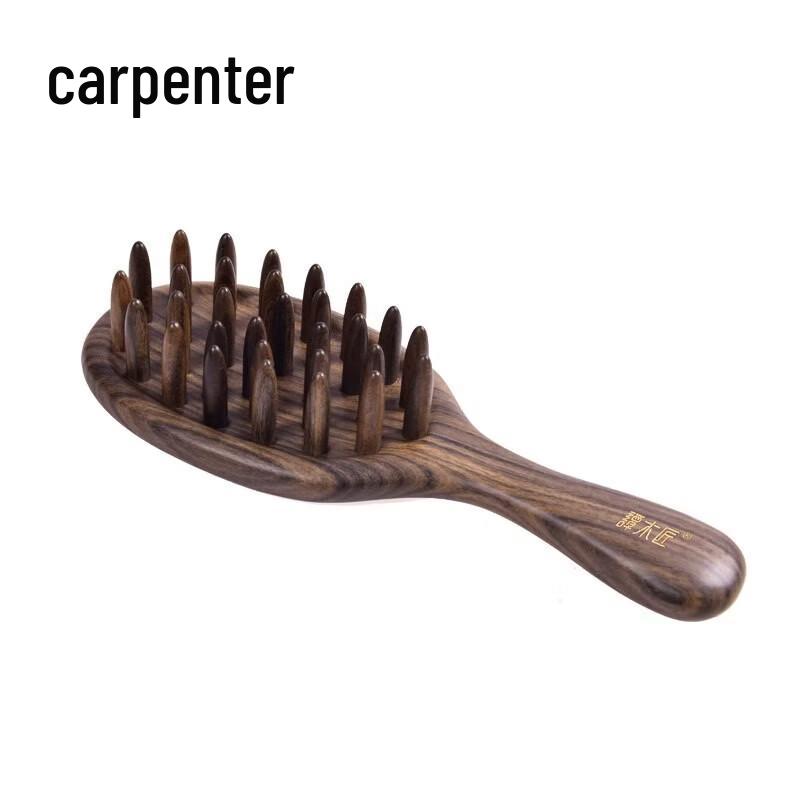 Tan Mujiang Solid Wood Gua Sha Massage Comb