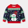 2-7 Years Kids Christmas Style Printed Sweater Round Neck Knitted Sweatshirt