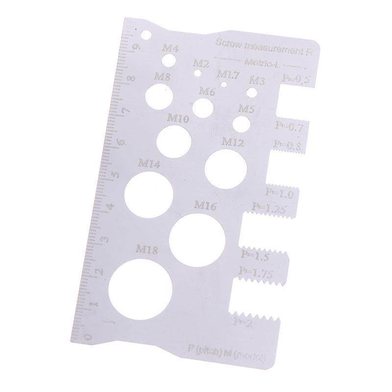 Durabler Stainless Steel Ruler Screw Measuring Ruler Precise Pitch Measurement Thread Gauge Screw Measurement Ruler Measuring
