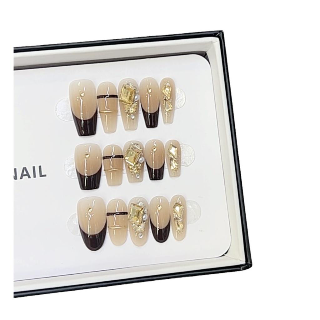 Pure Handmade Autumn New Style Phototherapy Wearable Armor Dyed Red Dust Cat Eye Nail Art Patch Can Be Detached