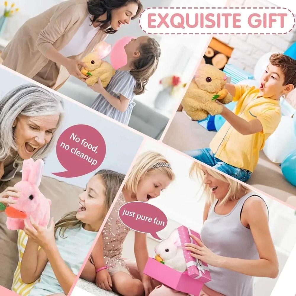 Stuffed Animal Electric Toy Rabbit Wiggle Ears Walking Wiggle Rabbit  Kids Toy