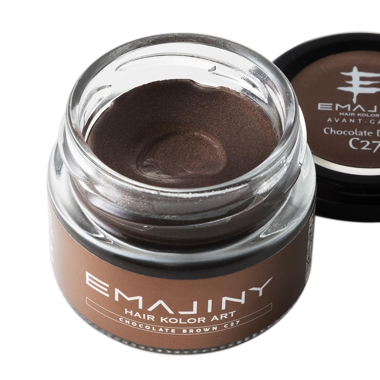 

EMAJINY Chocolate Brown Hair Color Dark 36g in Brown Hair that Rinses Out Quickly with EMAJINY Chocolate Brown C27 Wax, Brown, [Made Japan]