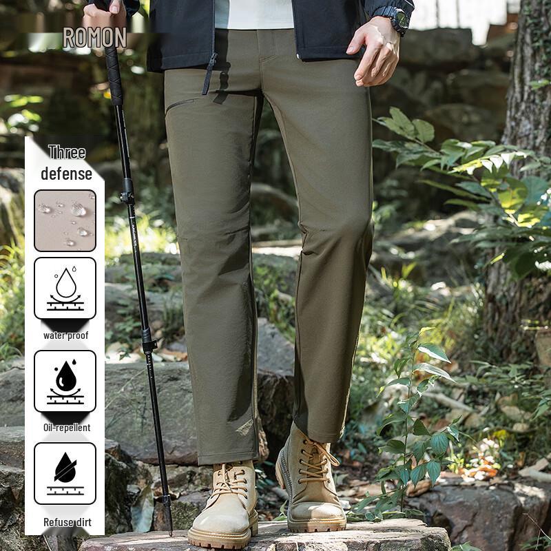 ROMON Men's Water-Resistant Outdoor Straight-Leg Cargo Pants