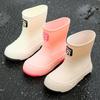 Rain Shoes Women's Lightweight Short Tube Water Shoes Bundle Women's Rain Boots Waterproof Ultra-light Fashion Soft Sole Outer Wear Women
