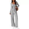 Women S Casual Lazy Design Three Piece Set Coat Strap Pants