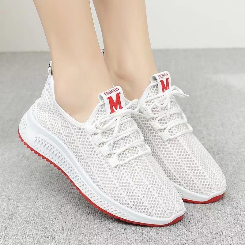****** and summer new women's sports mesh casual sports shoes platform-soled walking shoes s**t-soled comfortable lace-up old ******* cloth shoes