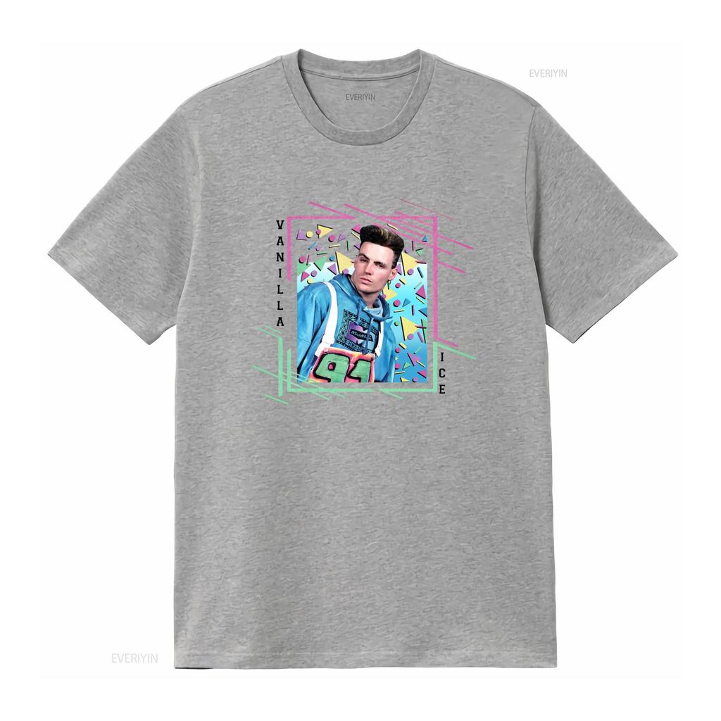 Vanilla Ice Triangles Music Print T Shirt for Men Fashion Streetwear vintage Washed Stretched Unisex designer clothes Soft