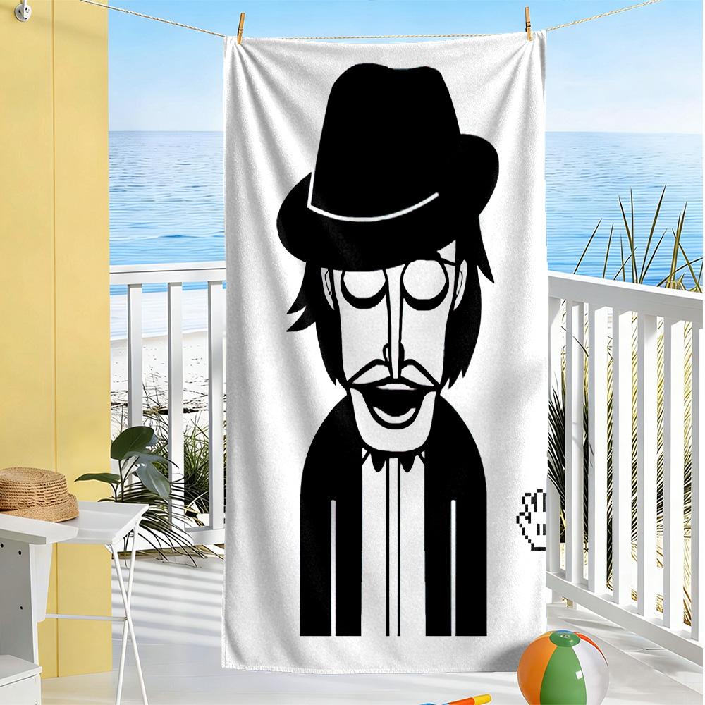 Incredibox Beach Towel Super Soft Microfiber Quickdry Fabric Comfortable Lightweight Portable for Swimming,Beach,Camping, Travel, Beach Accessories,Gy