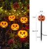 Solar Halloween Pumpkin Pathway Light Decorations LED Halloween Pumpkin Stake Lights Set of 5 Lighted Outdoor Pumpkin Lawn Lamp