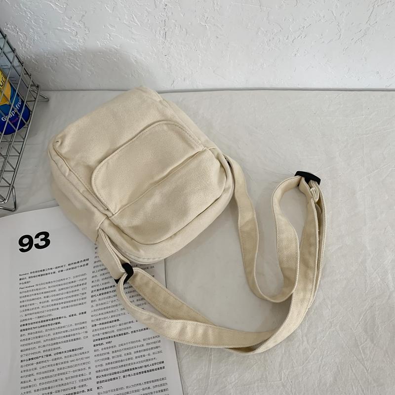 Handytasche Einfarbig Umhängetasche Canvas-Tasche Damen Schultertasche Kleine Tasche