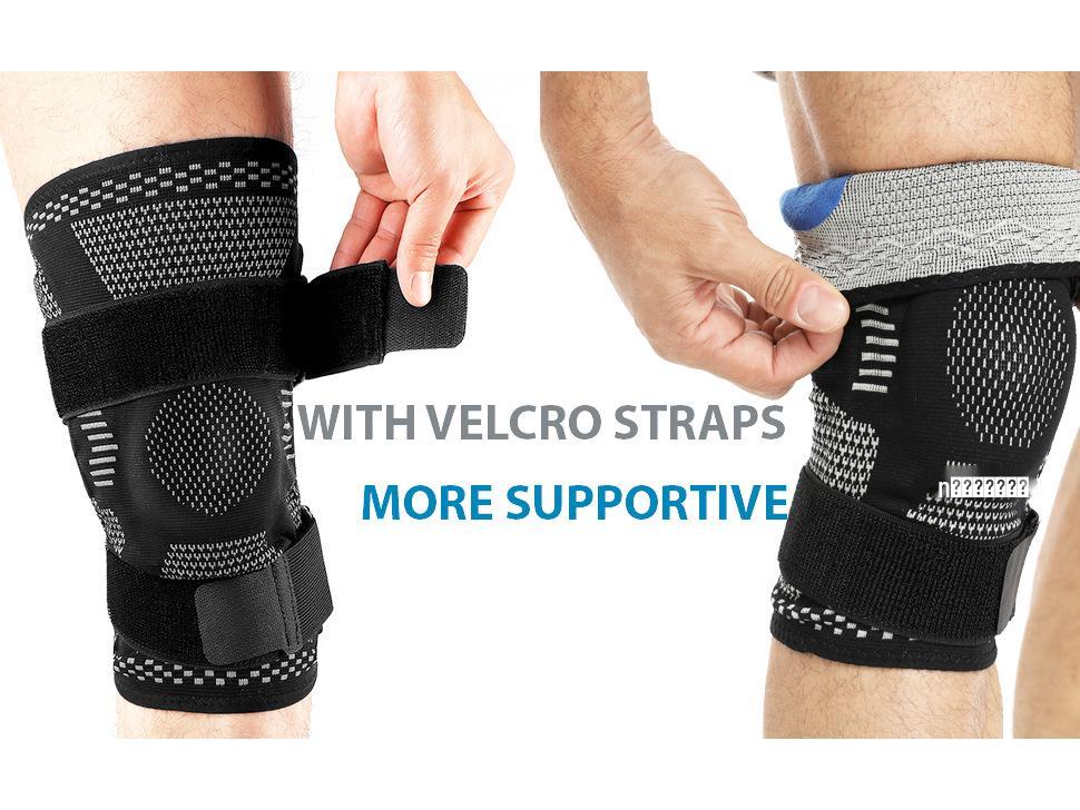Men's Sports Knee Pads with Silicone Protection for Running, Fitness, Basketball, Jump Roping, and Patella Support