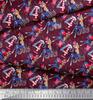 Soimoi Black Japan Crepe Satin Fabric Women,Balloon & Firecrackers Party Print Fabric by the Metre 42 Inch
