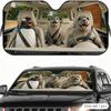 Funny Penguin and Seal Sun Visor Car Windshield Sunshade UV Protection Reflective Foldable Heat Insulation Cover