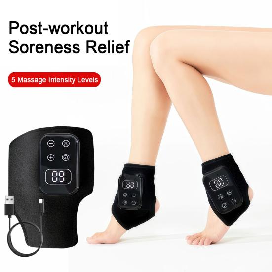 Electric Ankle Massager Achilles Tendonitis Pain Relief Ankle Heating Pad Wrap 5-Speed Vibration 6
