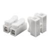 White Quick Wire Connectors for LED Ceiling Lights, 2-Position Self-Locking Terminal Blocks