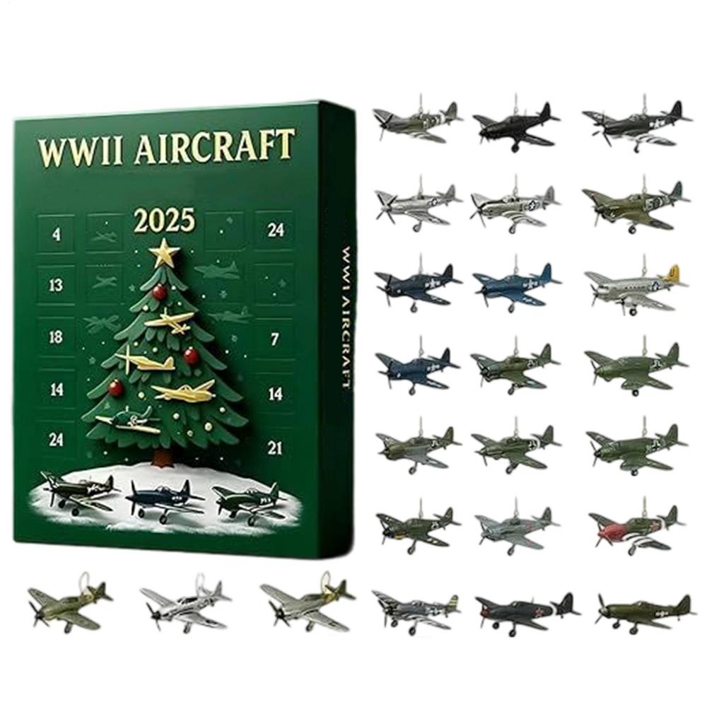

Countdown To Christmas Calendar Acrylic 2D Fighter Home Decor Christmas Advent Countdown Calendar With 24 Aircraft Pendant For A