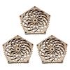 3Pcs Sophisticated Pentagon Coasters Set Heat-Resistant Smooth Edge Burr Free Handmade Wooden