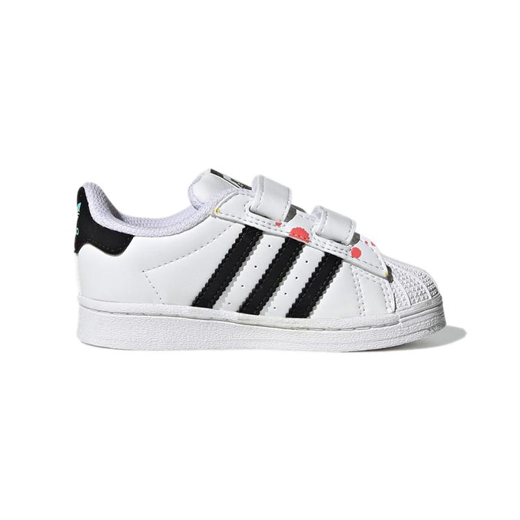 Adidas Originals Superstar Cf I Hook and loop Abrasion Resistant Low top Skateboard Shoes White Black Blue H05269