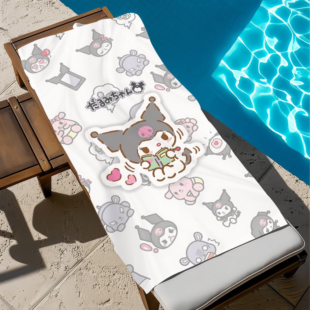 CUTE K-kuromi-i Towel Beach Quick Dry Soft Pool Towels Gift for Travel Gym Shower Camping sports