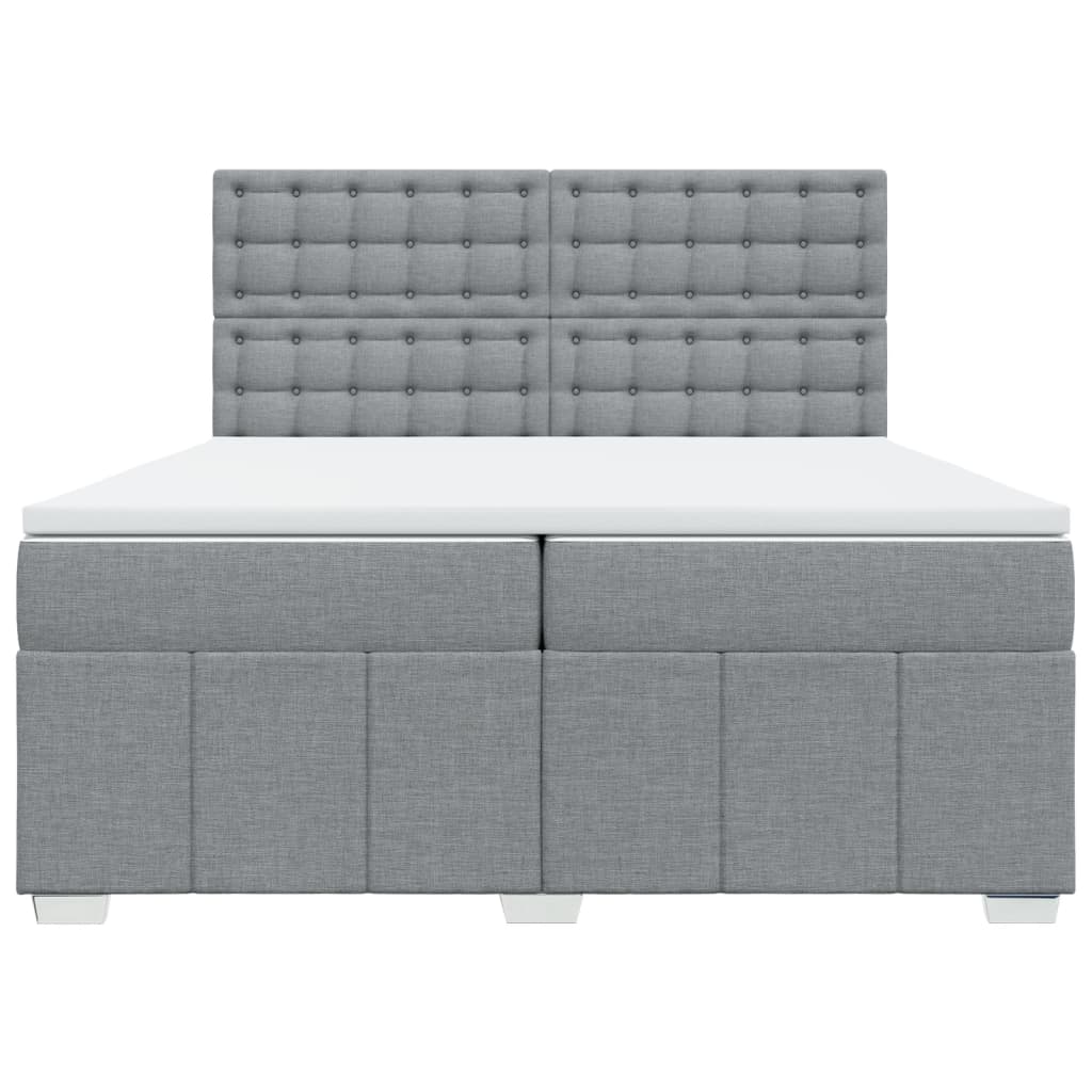 Vidaxl Letto Continentale Con Materasso, Grigio Chiaro, Tessuto 200X200 Cm