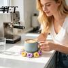 Decorative Plant Pot Display Stand Crochet Flower Bouquet Coaster, Handmade Knit Rose Mug Mat Transforms Into Bouquet, 2-in-1 Teacher Appreciation