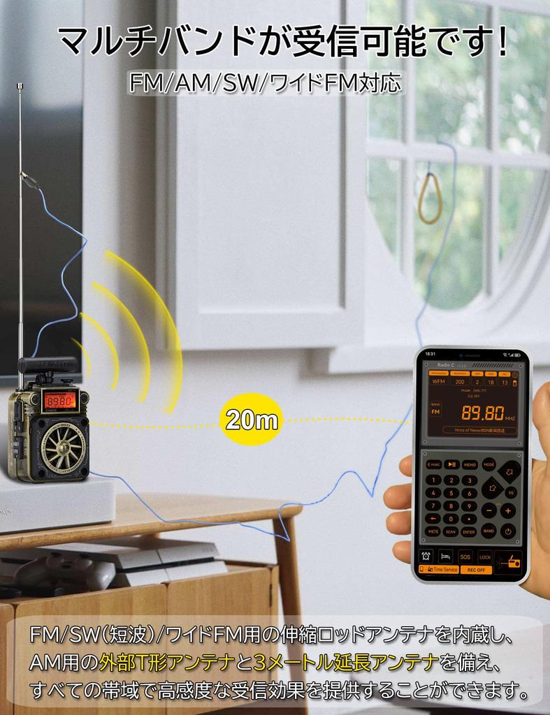 ZHIWHIS Bluetooth BCL with SOS App Deep MicroSD Card 10 Hours of Continuous Technical Approval for Disaster Prevention and Outdoor Use for Speaker,