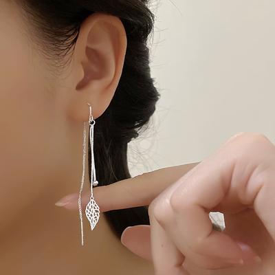 Long Leaf Earrings Earrings Fairy Tassel Ear Chain Japanese And Korean Version Face Skinny Female Earrings