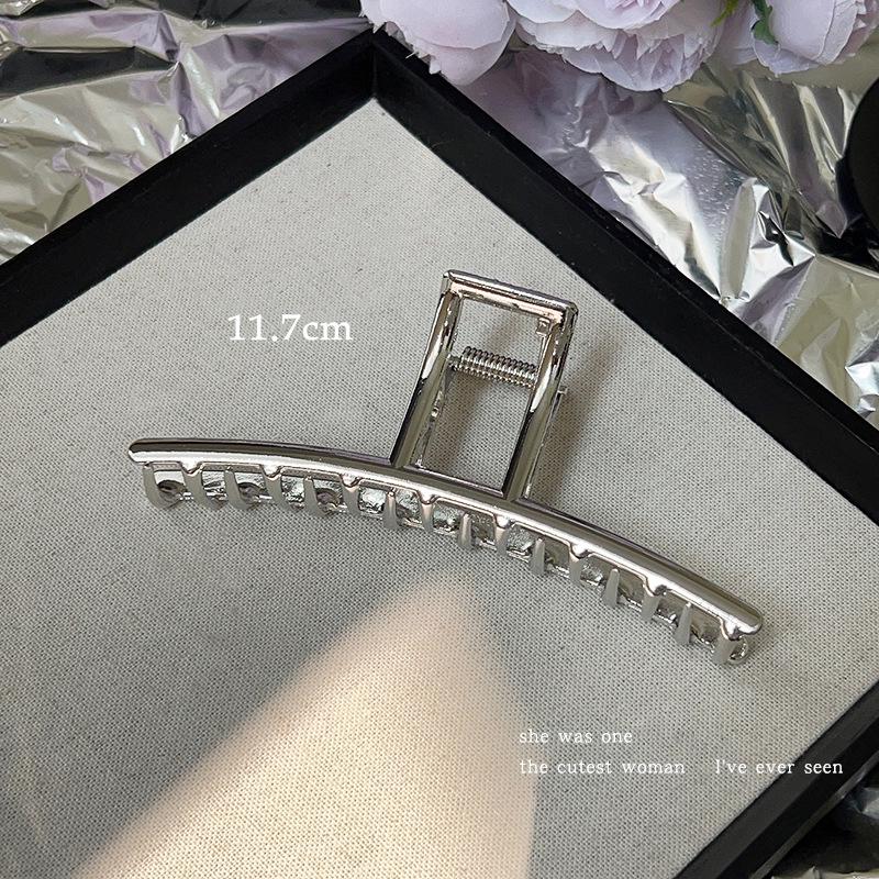 2024 Silver Shark Clip for Women - Large Metal Grip Hair Accessory