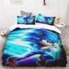 Sonic Cartoon Duvet Cover Hedgehog Quilt Cover Three-piece Set Bedding Set Sonic Gifts for Children Teens