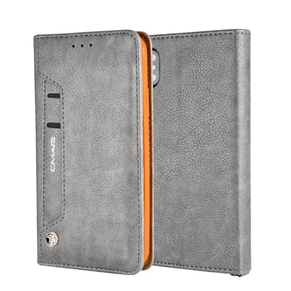 

High Quality Business Magnetic Flip Wallet Card Holder Case For IPhone17 16 15 14Plus 13 Pro Max Anti-Drop Leather Protect Cover iPhone 11 Pro серый