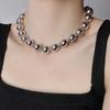 Stylish Beaded Necklace Handmade Alloy Clavicle Chain Silver Beaded Ornament