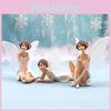 3pcs Flower Fairy Pixie Fly Wing Family Miniature Dollhouse Garden Cake Decor