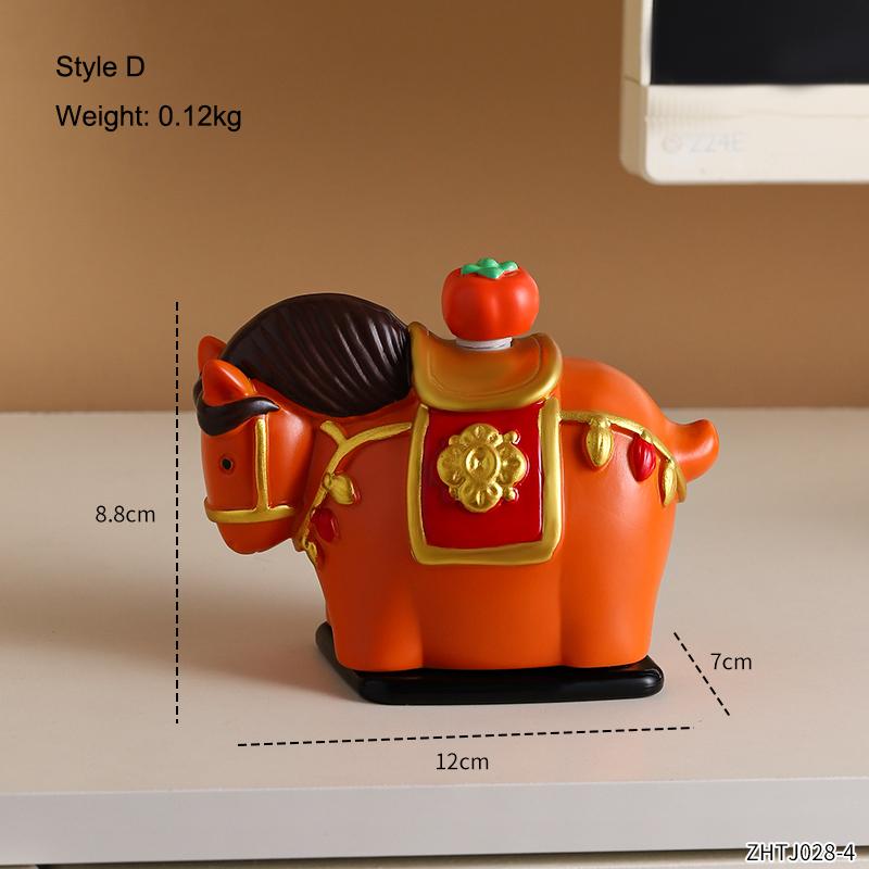 Cute Horse Toothpick Cylinder Creative Pony Toothpaste Box Home Tea Table Floss Box Cotton Swabs Storage Can Home Desktop Ornament