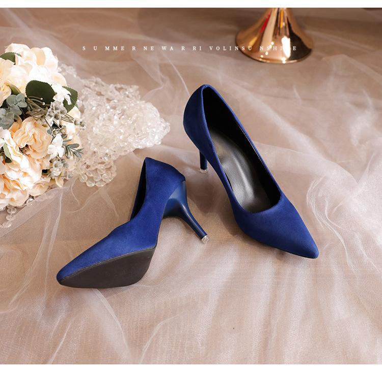 

Black red-soled high-heeled shoes for women s spring new pointed-toed thin-heeled sexy glossy temperament single shoes patent leather women s shoes 42