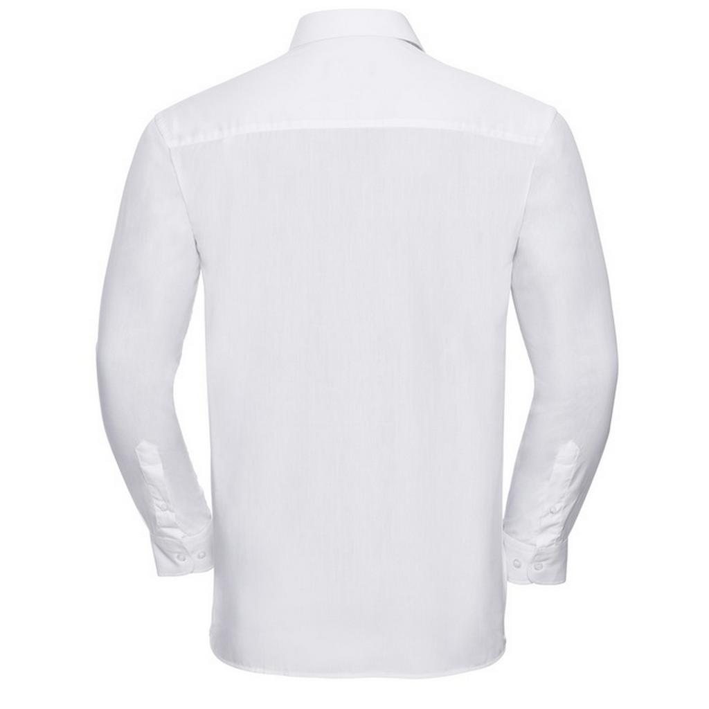 Russell Collection Mens Cotton Poplin Long-Sleeved Shirt