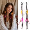 40cm Bohemian Hair Ties with Colorful Feathers for Ethnic Braids